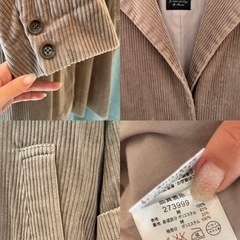 w closet コーデュロイアウター　グレー　ロングコート　チェスターコートの画像