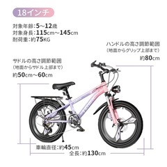 こども自転車 試乗のみ！6段階変則付き　組み立て済み  18インチ 自転車  の画像