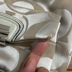 COACH コーチ ショルダーバッグ　シグネチャー ベージュ　アイボリーの画像