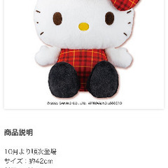 (受け渡し予定者とお話中)新品タグ付 ハローキティ BIGぬいぐるみの画像