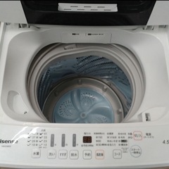 🎀Hisense🎀✨ハイセンス✨💙単身用洗濯機4.5k g💙🌟動作良好🌟大特価❣️の画像
