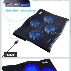 ノートパソコン用 冷却パッド（クーラーパッド） 4基の大型静音ファンの画像