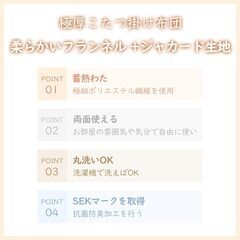Housecover こたつ掛布団 正方形 あったかこたつふとん 冬用 暖かい フランネル リバーシブル 両面使える 厚手 蓄熱わた使用 洗える 静電気防止 毛抜けない 柔らかい 抗菌防臭 無地 大判 単品売り 約190×190cm グレーの画像