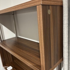 ポール　ラック　木目調　ダークブラウン　おしゃれ収納の画像