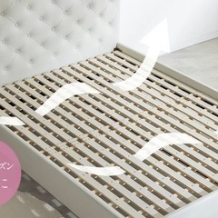 【セミダブルベットフレーム】ハイバックグラマラスベッド 可愛い プリンセス 姫系の画像