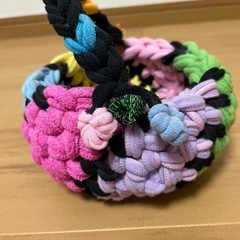 ハンドメイド　手編みカバン　小物入れの画像