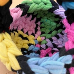 ハンドメイド　手編みカバン　小物入れの画像