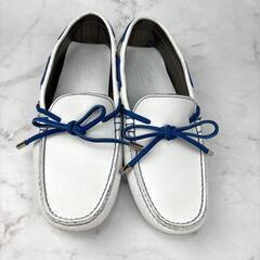 【美品】Paraboot パラブーツ モカシン 22.5 ホワイト/ブルーの画像