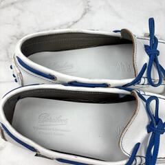 【美品】Paraboot パラブーツ モカシン 22.5 ホワイト/ブルーの画像