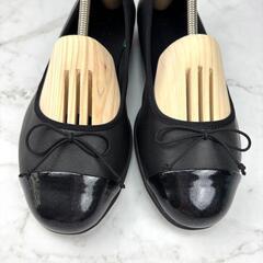 【大人気】PUMA ヨンギ フラット バレエ シューズ 23 ブラック リボンの画像