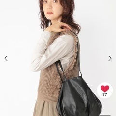 タグ付き未使用　studio CLIP　ギャザーロングハンドトートバッグの画像