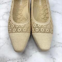 【美品】VIVAIA ビバイア ベージュ パンプス フラットシューズ 23の画像