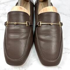 【美品】Emma Francis アップルレザー 茶 ローファー 22.5の画像