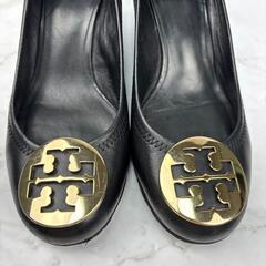 【大人気】TORY BURCH ブラック ヒール パンプス 6.5 23.5の画像