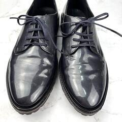 【美品】ECCO エコー 22.5cm スニーカー エナメル ブラックの画像