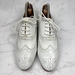 【美品】MARION TOUFET ウイングチップ ローファー 36 ホワイトの画像