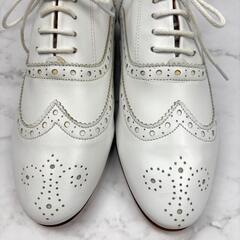 【美品】MARION TOUFET ウイングチップ ローファー 36 ホワイトの画像