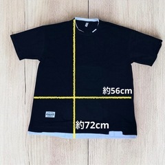 【新品】黒 白 切り替えデザインTシャツ 4XLサイズ ゆったり シンプル 半袖の画像