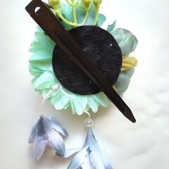 未使用 髪飾り クリップ 浴衣 揺れるパールビーズ 花 シンプル 和装 浴衣 はかま 花嫁の画像