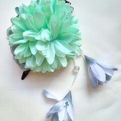 未使用 髪飾り クリップ 浴衣 揺れるパールビーズ 花 シンプル 和装 浴衣 はかま 花嫁の画像