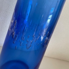 花瓶　小樽硝子　青の画像