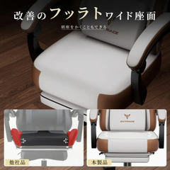 新品同様GXTRACE エルゴノミックゲーミングチェア - 通気性ファブリック、広幅シート＆145度リクライニング機能付き 調整可能なアームレスト・ヘッドレスト・腰サポート、高密度フォームパッド、5輪ベース ホームオフィス＆ゲームデスク用 ゲーマーチェア 頑丈構造　色：グレーの画像