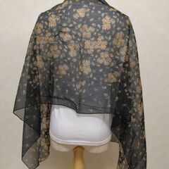 ストール　ブラック×花②の画像