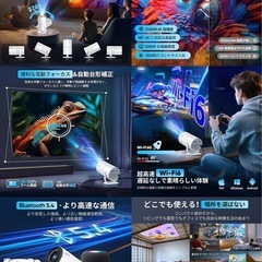 プロジェクター 電動フォーカス Android TV搭載 270°回転 WiFi Bluetooth 21000LM 1080Pの画像