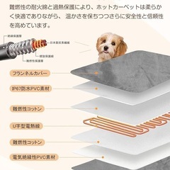 ペット用ホットカーペット ヒーターマット 温度調節 タイマー カバー洗濯 PSE認証済 犬 猫の画像