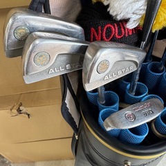 中古品　ゴルフ用品　ゴルフクラブセット　ゴルフバッグ　クラブ　ドライブ　アイアン　パター　セット売り　カバー付きの画像