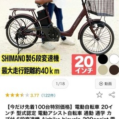 電動自転車・チャイルドシート付け
の画像