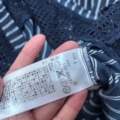 美品❣️ SHOO LA RUE　七分袖　シャツ　ストライプ　Lの画像