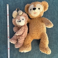 ダッフィのぬいぐるみとシェリーメイのポーチの画像