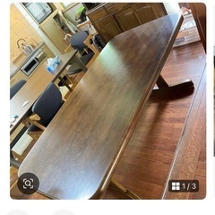 ダークブラウン 木製テーブル　90×175（6人掛け）椅子なしの画像