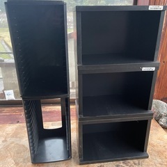 CD収納BOX  木製4  プラスチック製2の画像