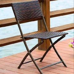 2脚セット　庭椅子　ガーデニングチェア　折り畳みイス　屋外家具チェア　椅子　高級 藤編みの画像