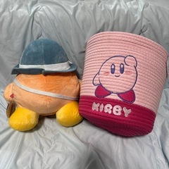 カービィ ぬいぐるみとバスケットセットの画像