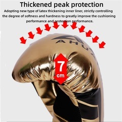 ティーンエイジャー向けの戦いボクシンググローブ、プロスタイルのトレーニンググローブ6-14オンス、トリプルコンビネーションライナー パームデザイン、ボクシング、キックボクシングの画像