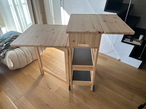 RESARÖ 可動式ドロップリーフテーブル 収納付き