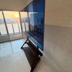 美品 高級 FITUEYES DESIGN 液晶 テレビスタンド 75-100インチ対応 テレビスタンド 壁寄せ 棚板付き の画像