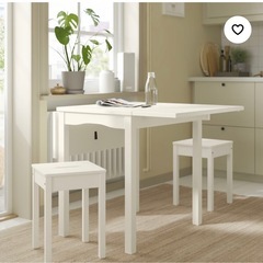 おまけ付き【ほぼ新品】IKEA HAUGAスツール白の画像