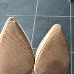 ベージュ サテン レース ハイヒール 24.0cm 結婚式　ブライダル　披露宴　パーティの画像