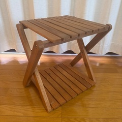 アカシア2段ラック　美品の画像