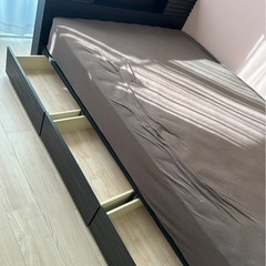 ダブルベッド フレーム  [収納付き]の画像