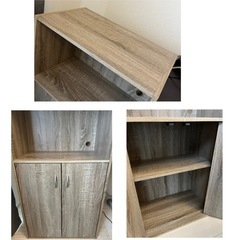 棚　扉付き収納ラック　木製の画像