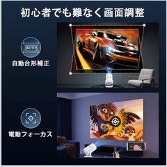 プロジエクター 家庭用【Android TV搭載・電動フォーカス・自動台形・270°回転】 小型 1080Pの画像