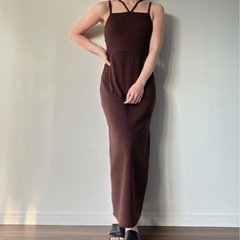 ダブルストラップリブキャミワンピースの画像