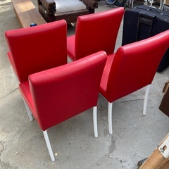 美品 赤い椅子 4点の画像
