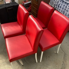 美品 赤い椅子 4点の画像