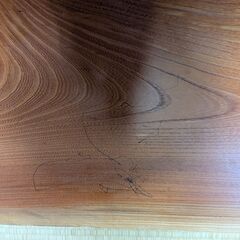 欅（けやき）無垢材ローテーブル＋延長テーブル付き（全長約2m）オーダーメイド品の画像